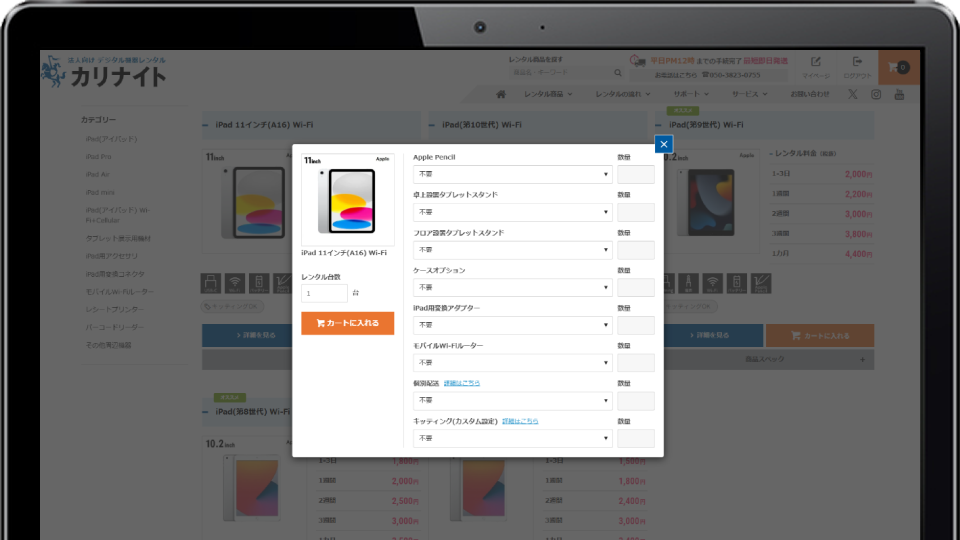 オプション選択画面