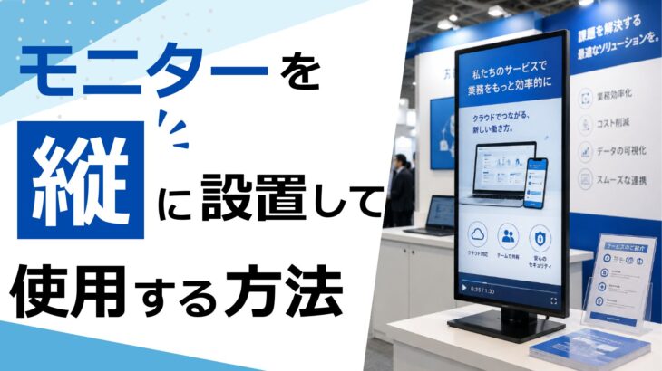 モニターを縦に設置して動画を縦に再生する方法